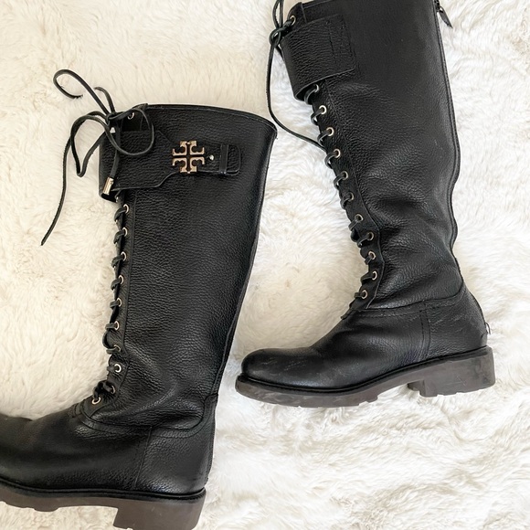 Tory Burch leather combat boots size 6.5 - Picture 6 of 10